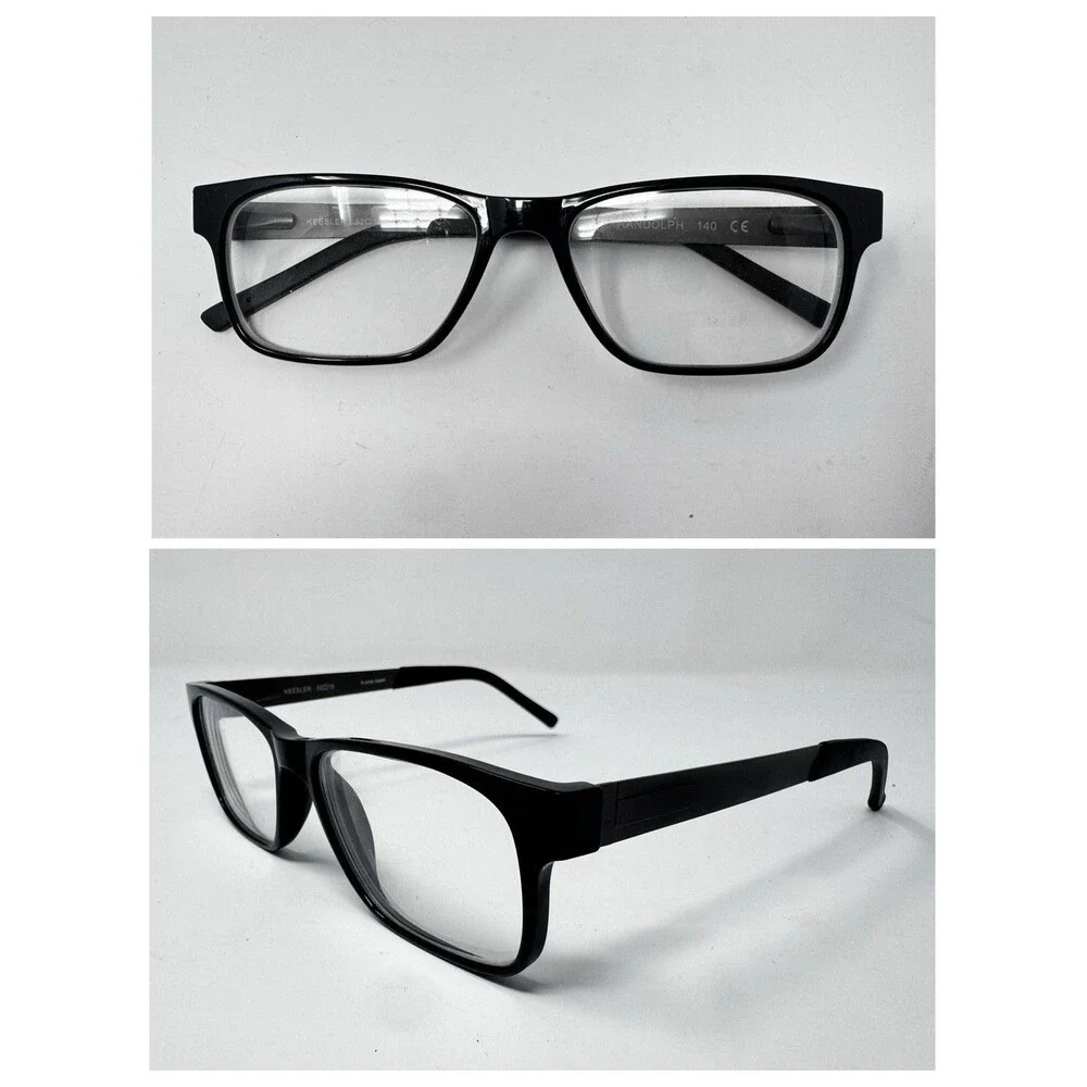 Randolph Keesler Eyeglass Frames Black Rectangle Japan 52-15-140